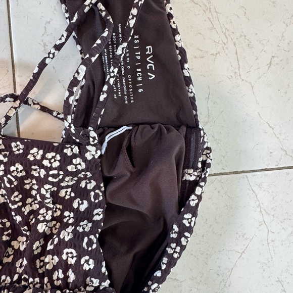 RVCA Floral Black Bandeau Bikini Set - Picture 7 of 8